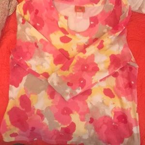 Pink multicolor print blouse